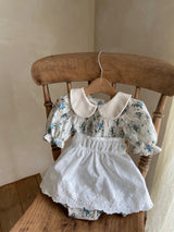 Blink Collar Romper _ Blue Floral