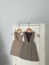 Windowpane Check Overall Dress