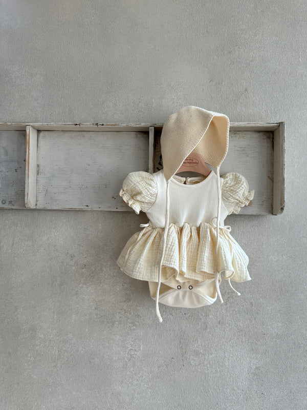 Monbebe Peony Dress Romper _Cream