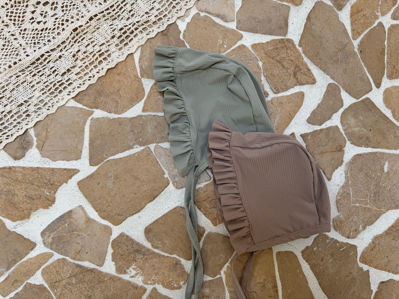 Frill Swimsuit & Bonnet Set_2 Colour
