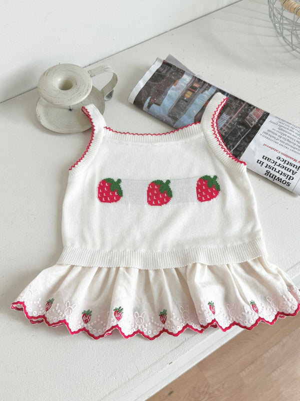 Strawberry Pop Sleeveless Knit Top