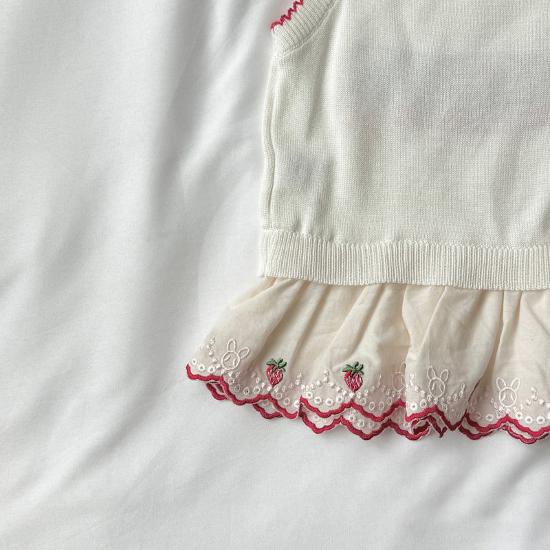 Strawberry Pop Sleeveless Knit Top