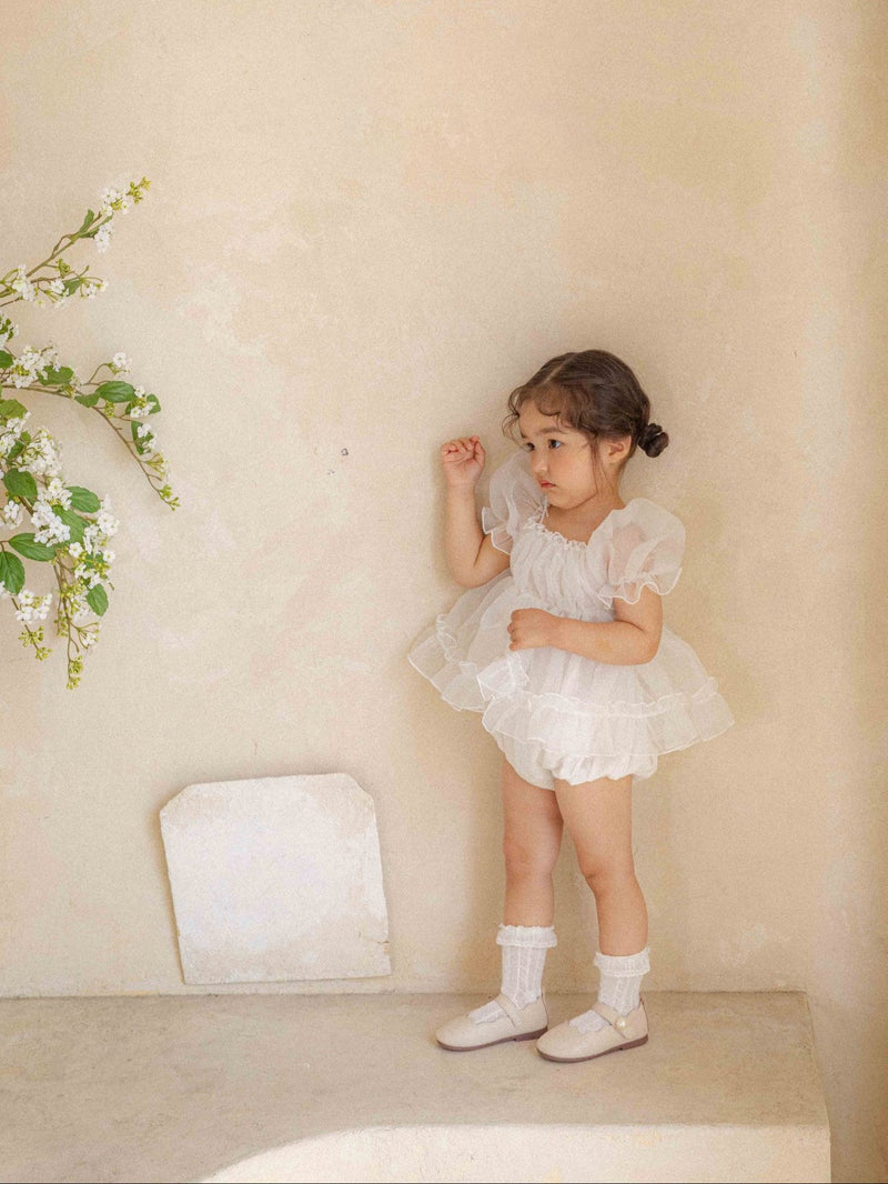 Coco Blush Dress Romper_ White