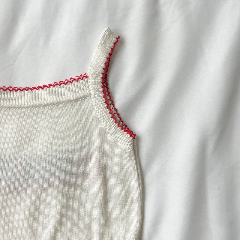 Strawberry Pop Sleeveless Knit Top
