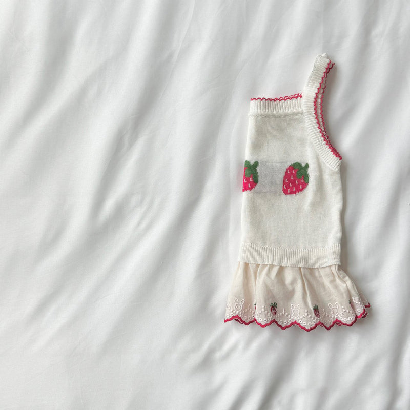 Strawberry Pop Sleeveless Knit Top