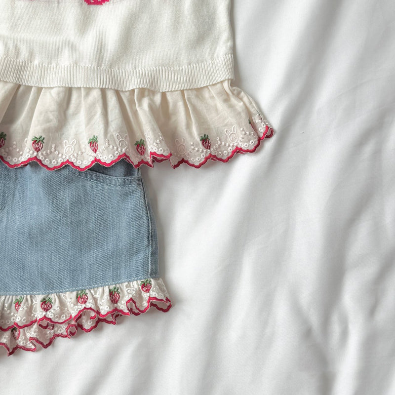 Strawberry Pop Sleeveless Knit Top