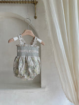Green Veil Embroidered Romper
