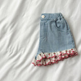 Strawberry Pop Denim Shorts