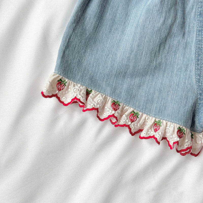 Strawberry Pop Denim Shorts