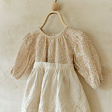 Flower Corduroy Shirring Dress
