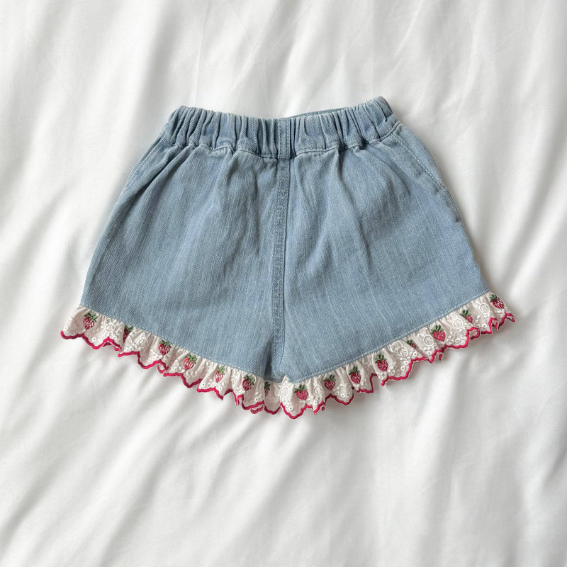 Strawberry Pop Denim Shorts
