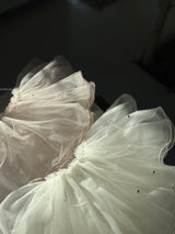Pearl Mesh Lace Skirt _Pink