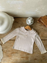 Anna Pointelle Collar Top