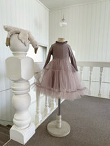 Sasha Ribbed Tulle Dress_Dusty Pink