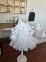 Pearl Mesh Lace Skirt _Cream