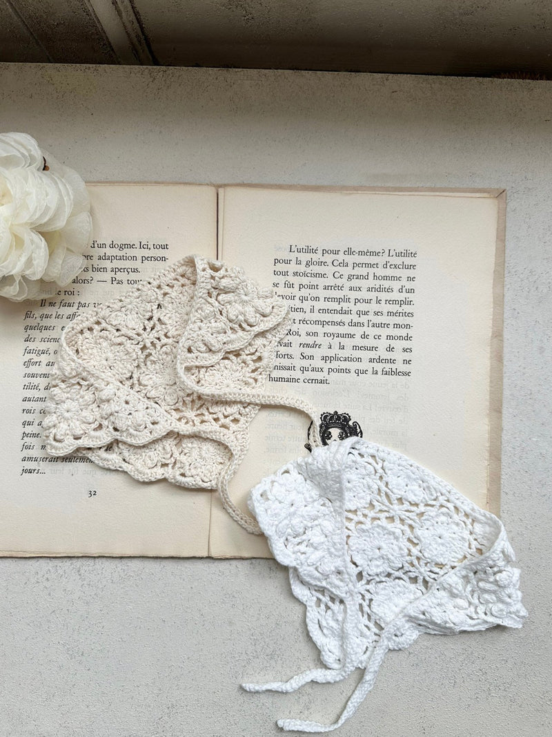 Handmade Crochet Scalf Flower Stitch_2Colours