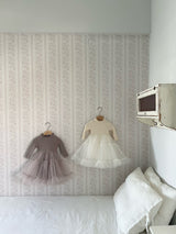 Sasha Ribbed Tulle Dress_Cream