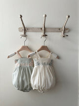 Aria Embroidery Romper _Mint