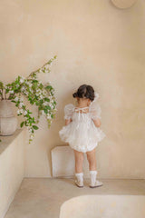 Coco Blush Dress Romper_ White