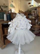 Pearl Mesh Lace Skirt _Cream