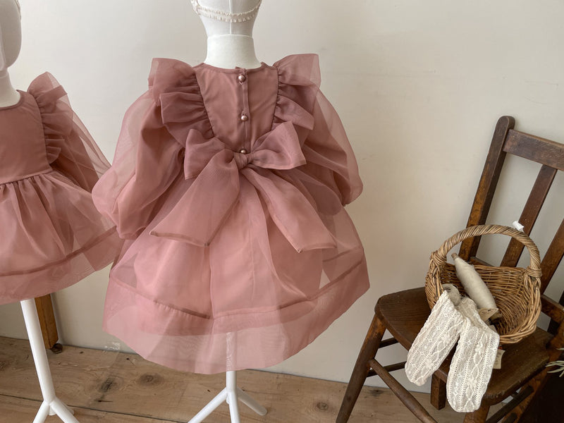 Annes Organza Dress _Rose Pink