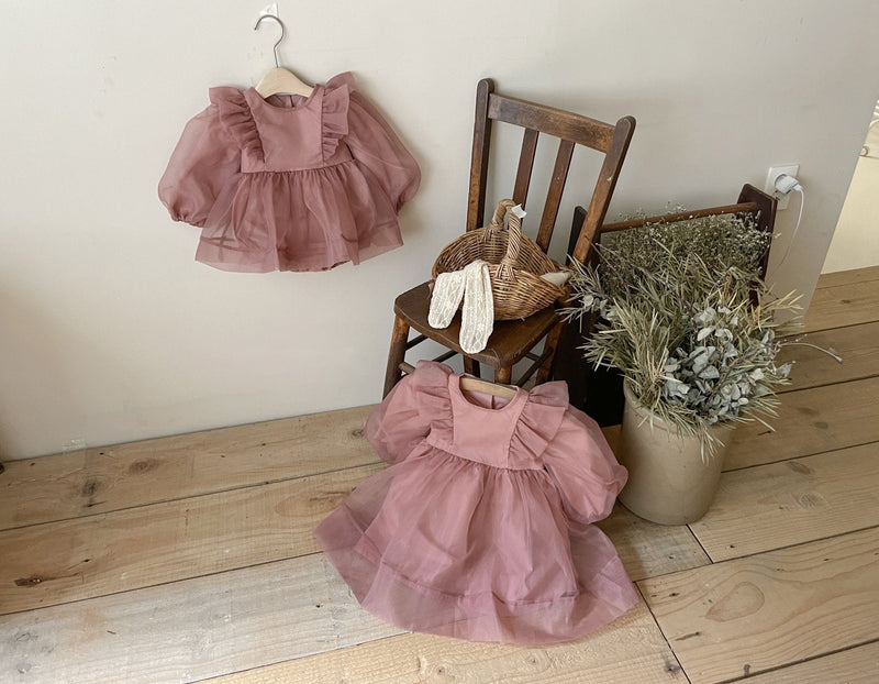 Annes Organza Dress _Rose Pink