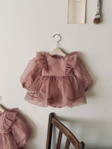 Annes Organza Dress Romper _Rose Pink