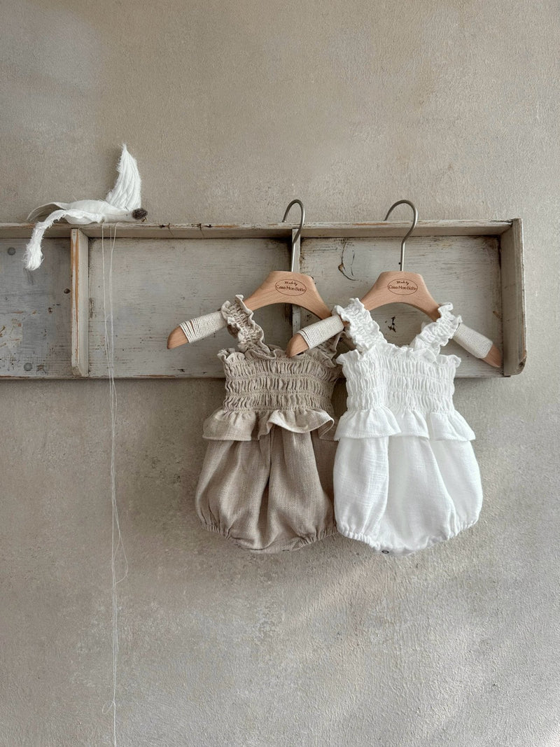 Ette Linen Romper _Ivory