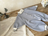 Soft Terry Polo Romper_Blue