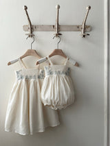 Aria Embroidery Romper _Cream