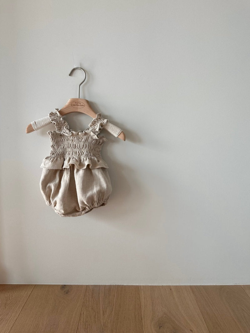 Ette Linen Romper _Beige