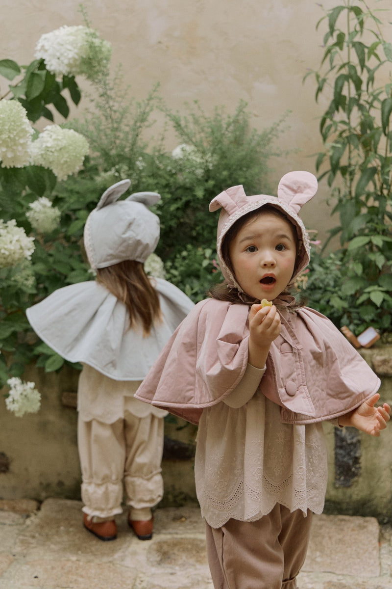 Rabbit Bonnet and Cape Set__Pink