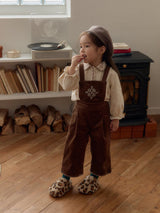 Nanette Embroidered Corduroy Overalls