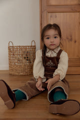 Nanette Embroidered Corduroy Overalls