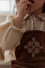 Nanette Embroidered Corduroy Overalls