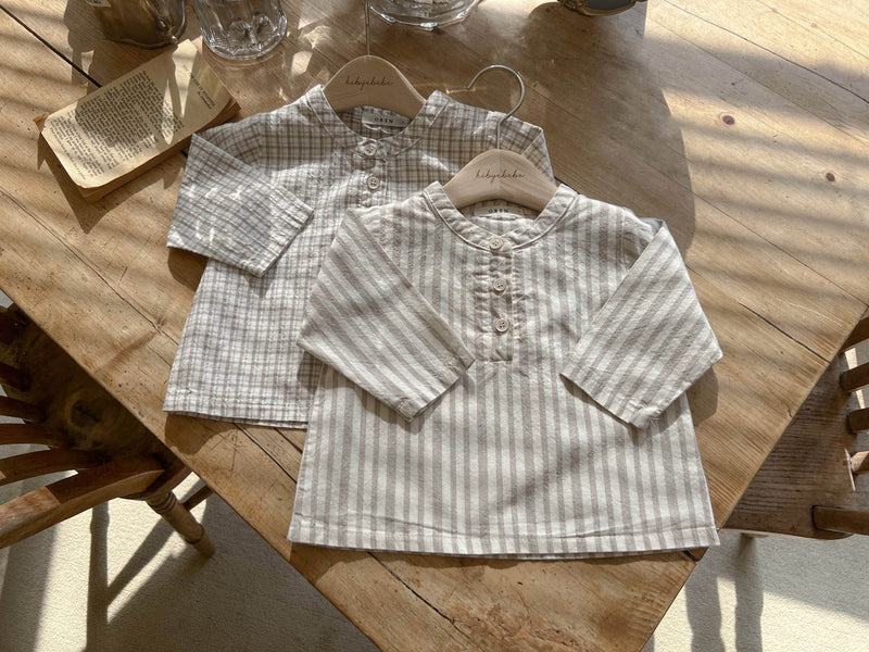 Henry Neck Classic Baby Shirts _2Colours