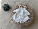 Petite Fleur Stripe Top & Shorts Set