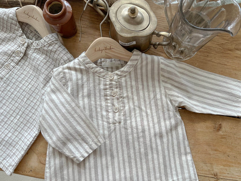 Henry Neck Classic Baby Shirts _2Colours