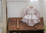 Roselle Tulle Dress Romper_ Pink