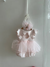 Cotton Rib Tutu Dress Romper _Pink