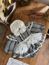 White Cotton Ribbon Frill Bonnet