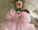 Clara Lace Cardigan_ Pink
