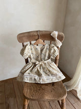 Clara Dress Romper_Beige Floral