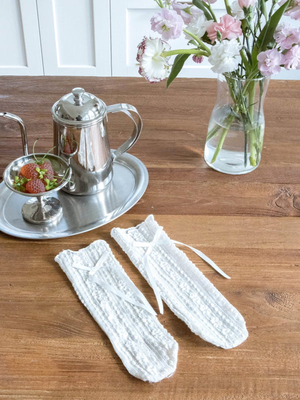 Ribbon Lace Socks_ Cream