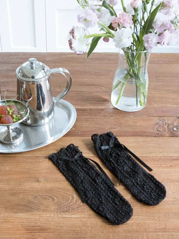 Ribbon Lace Socks_ Black