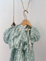 Mint Blossom Puff Sleeve Romper