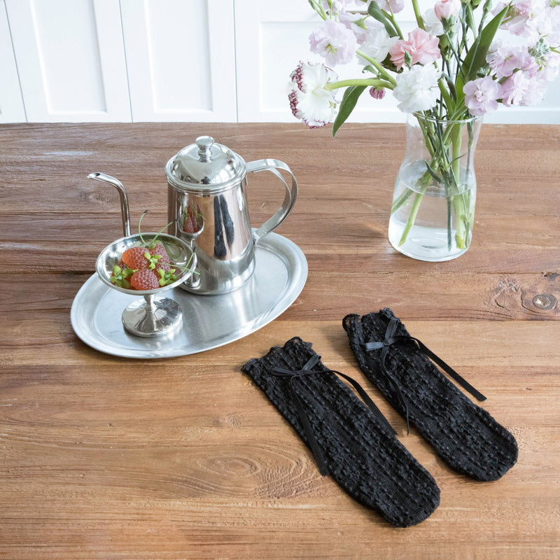 Ribbon Lace Socks_ Black