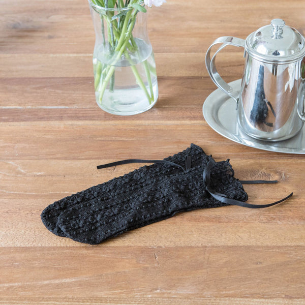 Ribbon Lace Socks_ Black