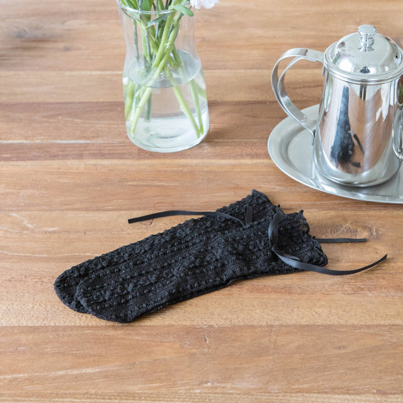 Ribbon Lace Socks_ Black