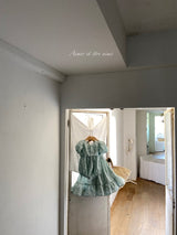 Mint Blossom Puff Sleeve Romper